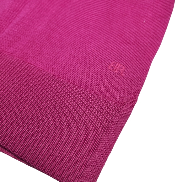 Banana Republic Pink Fuchsia 100% Merino Wool Sweater V-Neck Size Small - Picture 10 of 13